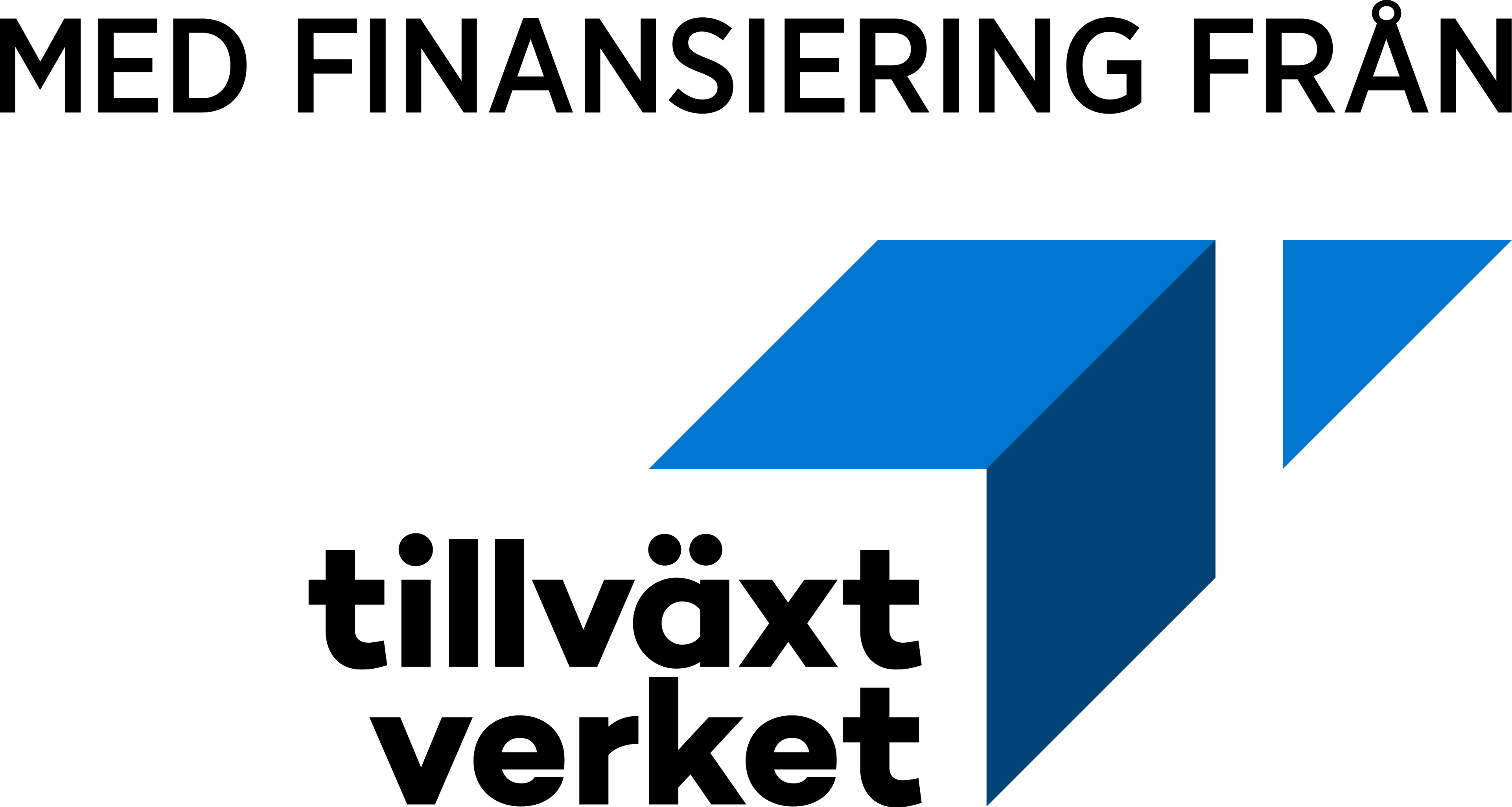 Logotyp med texten: Med finansiering från Tillväxtverket.